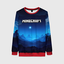Свитшот женский Minecraft logo night, цвет: 3D-красный