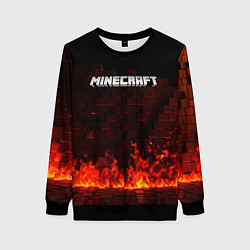 Свитшот женский Minecraft fire logo, цвет: 3D-черный