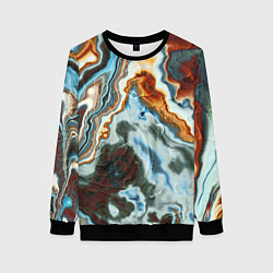 Свитшот женский Мраморная текстура, цвет: 3D-черный