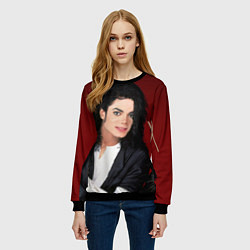 Свитшот женский Michael Jackson с пантерой и автографом, цвет: 3D-черный — фото 2