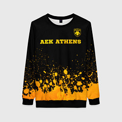 Свитшот женский AEK Athens - gold gradient посередине, цвет: 3D-черный