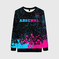 Свитшот женский Arsenal - neon gradient посередине, цвет: 3D-черный