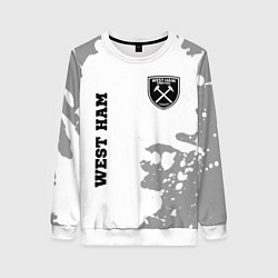 Свитшот женский West Ham sport на светлом фоне вертикально, цвет: 3D-белый