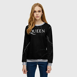 Свитшот женский Queen квин король, цвет: 3D-меланж — фото 2