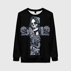 Женский свитшот Santa muerte cross