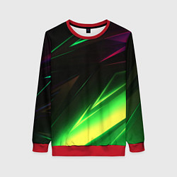 Свитшот женский Geometry stripes кислотный неон, цвет: 3D-красный