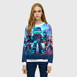 Свитшот женский Minecraft - fantasy ai art, цвет: 3D-белый — фото 2