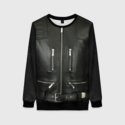 Свитшот женский Terminator first - leather jacket, цвет: 3D-черный