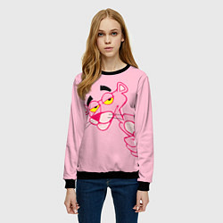 Свитшот женский Розовая пантера, цвет: 3D-черный — фото 2