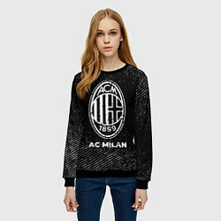 Свитшот женский AC Milan с потертостями на темном фоне, цвет: 3D-черный — фото 2