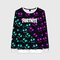 Свитшот женский Marshmello neon fortnite, цвет: 3D-белый