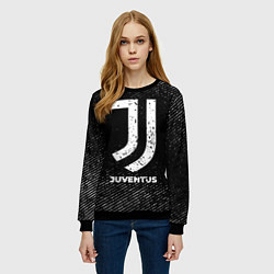 Свитшот женский Juventus с потертостями на темном фоне, цвет: 3D-черный — фото 2