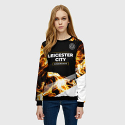 Свитшот женский Leicester City legendary sport fire, цвет: 3D-черный — фото 2