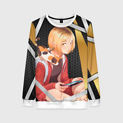 Свитшот женский Кенма Козуме из Волейбола, цвет: 3D-белый
