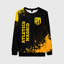 Свитшот женский Atletico Madrid - gold gradient вертикально, цвет: 3D-черный
