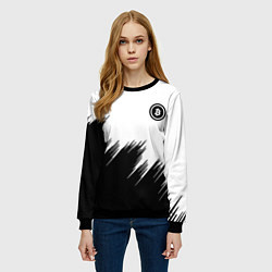 Свитшот женский Биткоин текстура крипта, цвет: 3D-черный — фото 2