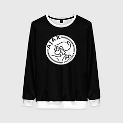 Свитшот женский Ajax fc белое лого, цвет: 3D-белый