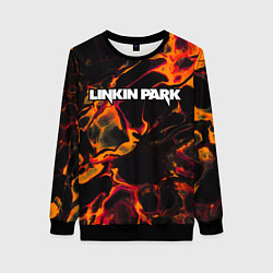 Свитшот женский Linkin Park red lava, цвет: 3D-черный