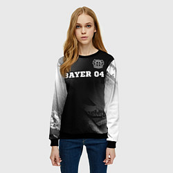 Свитшот женский Bayer 04 sport на темном фоне посередине, цвет: 3D-черный — фото 2
