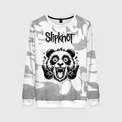 Свитшот женский Slipknot рок панда на светлом фоне, цвет: 3D-белый
