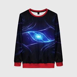 Свитшот женский Синие магическое свечение в виде шара, цвет: 3D-красный