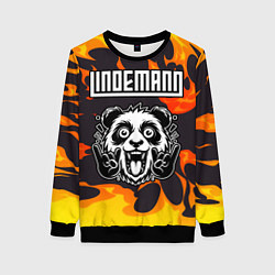 Женский свитшот Lindemann рок панда и огонь