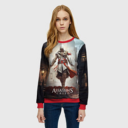 Свитшот женский Assassins creed старый город, цвет: 3D-красный — фото 2