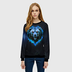 Свитшот женский Пылающая эмблема медведя, цвет: 3D-черный — фото 2