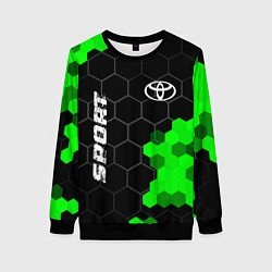 Свитшот женский Toyota green sport hexagon, цвет: 3D-черный