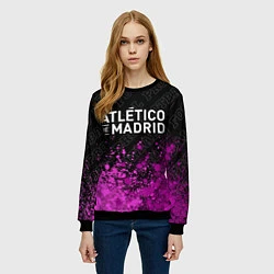 Свитшот женский Atletico Madrid pro football посередине, цвет: 3D-черный — фото 2