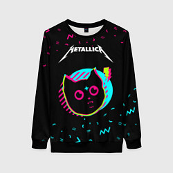 Свитшот женский Metallica - rock star cat, цвет: 3D-черный