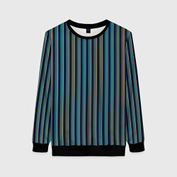 Женский свитшот Чёрный в ярко-синюю полоску