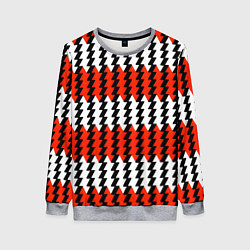 Женский свитшот Вертикальные красно-белые полосы