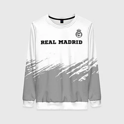 Свитшот женский Real Madrid sport на светлом фоне посередине, цвет: 3D-белый