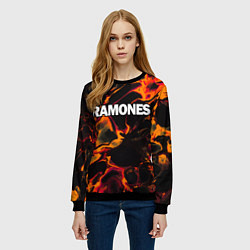 Свитшот женский Ramones red lava, цвет: 3D-черный — фото 2