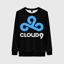 Свитшот женский Cloud9 - esports logo, цвет: 3D-черный