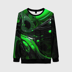 Женский свитшот Green dark abstract geometry style