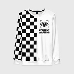 Женский свитшот Content Warning шашечки
