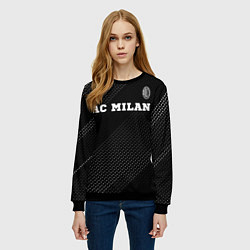 Свитшот женский AC Milan sport на темном фоне посередине, цвет: 3D-черный — фото 2