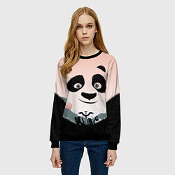 Свитшот женский Силуэт кунг фу панда, цвет: 3D-черный — фото 2