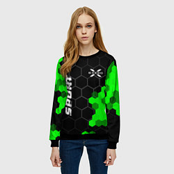 Свитшот женский Exeed green sport hexagon, цвет: 3D-черный — фото 2