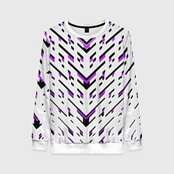 Женский свитшот Black and purple stripes on a white background