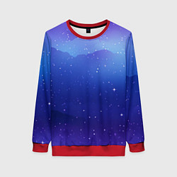Женский свитшот Синий космос и звезды
