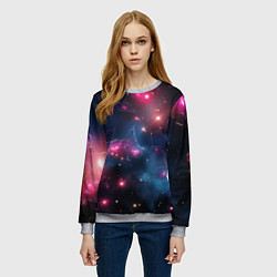 Свитшот женский Абстрактный космос фантастика, цвет: 3D-меланж — фото 2