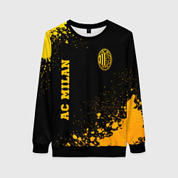 Свитшот женский AC Milan - gold gradient вертикально, цвет: 3D-черный