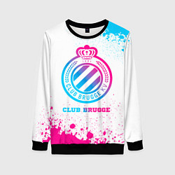 Свитшот женский Club Brugge neon gradient style, цвет: 3D-черный