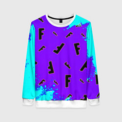 Свитшот женский Fortnite neon steel colors epic, цвет: 3D-белый