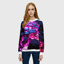 Свитшот женский Фиолетовый путь из камней, цвет: 3D-белый — фото 2