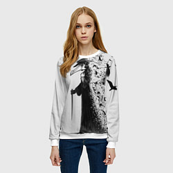 Свитшот женский Plague Doctor coming, цвет: 3D-белый — фото 2