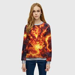 Свитшот женский Огненный демон, цвет: 3D-меланж — фото 2